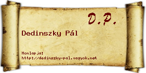 Dedinszky Pál névjegykártya